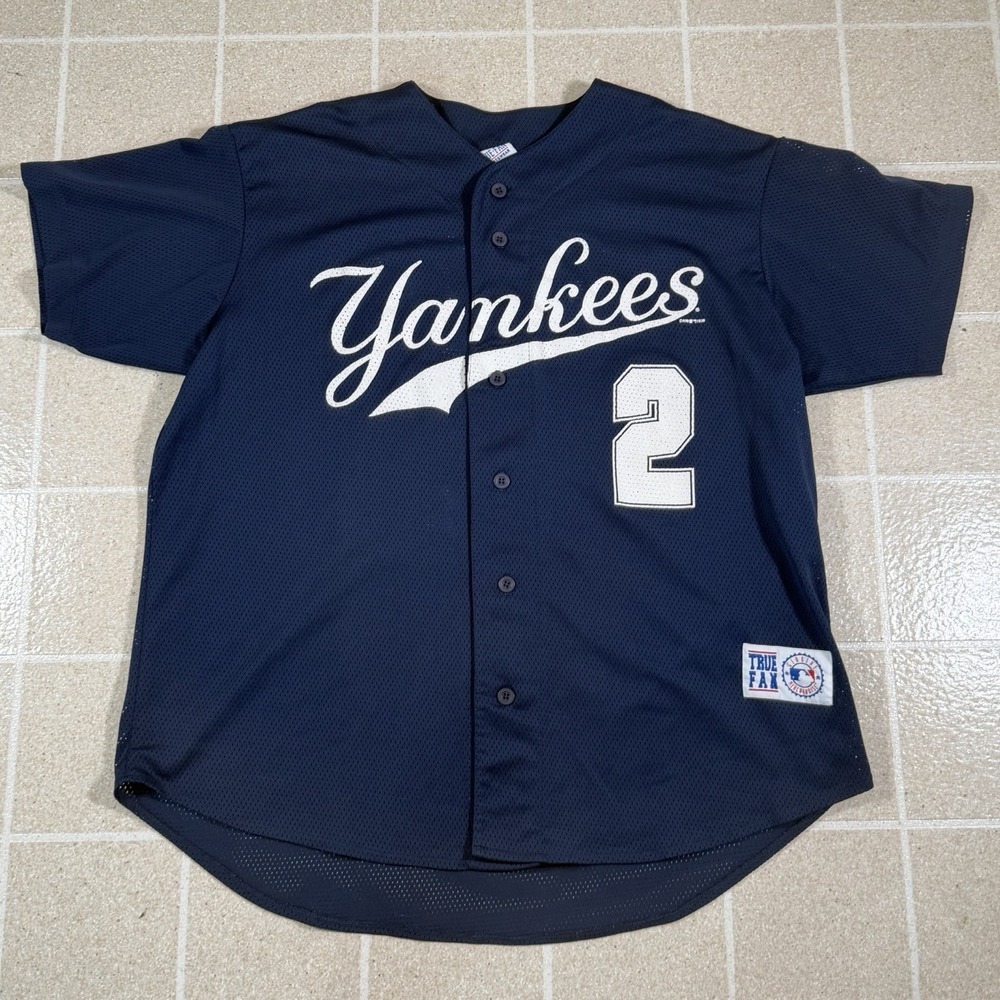 Vintage 90s True Fan Derek Jeter Yankees #2 Jersey Sportswear MLB Y2K XL